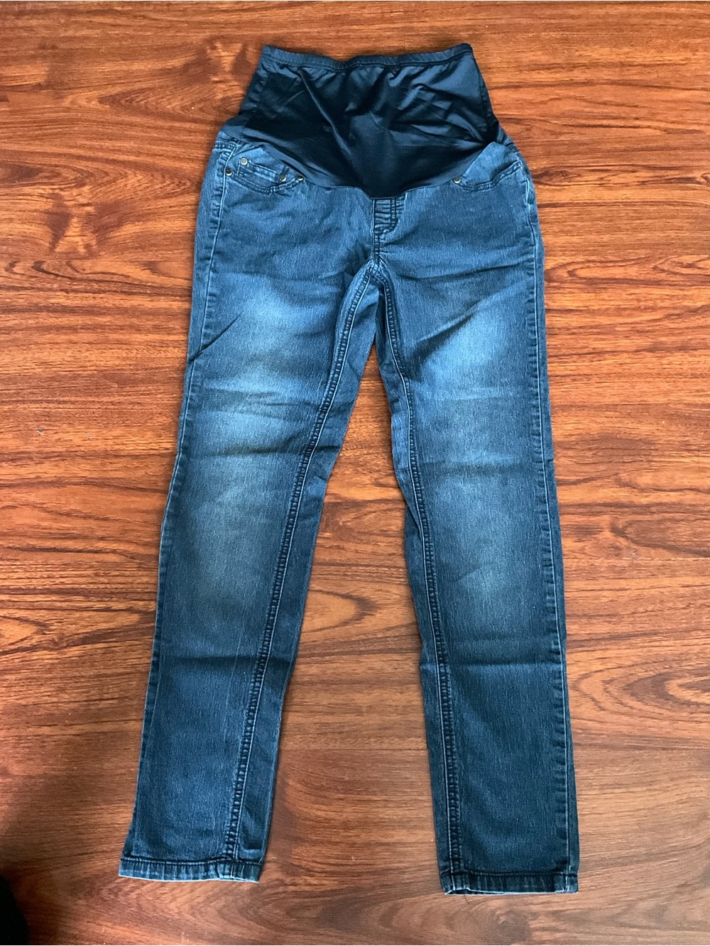 Maternity Skinny Jeans with Blue Over-Belly Panel